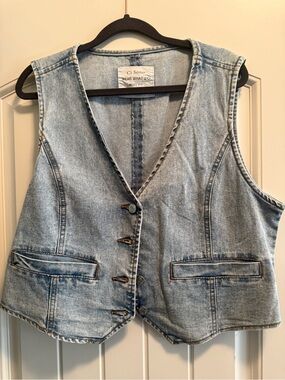 Ci Sono Faded Light Blue Denim Vest